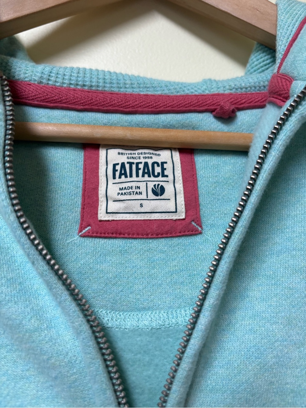 Fat Face Amy Teal Blue Zip Through Hoodie - Small - Picture 8 of 16